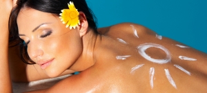 Solkysst vacker hud.